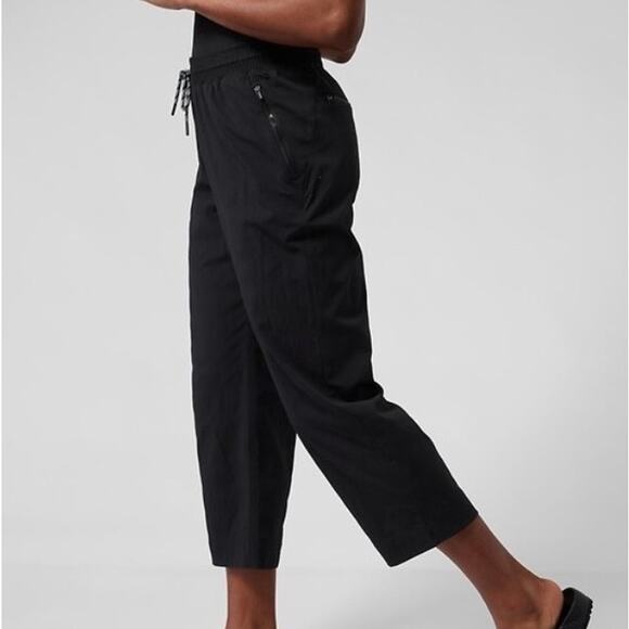 ATHLETA Trekkie Straight Crop Pants Black 10 - Picture 10 of 10